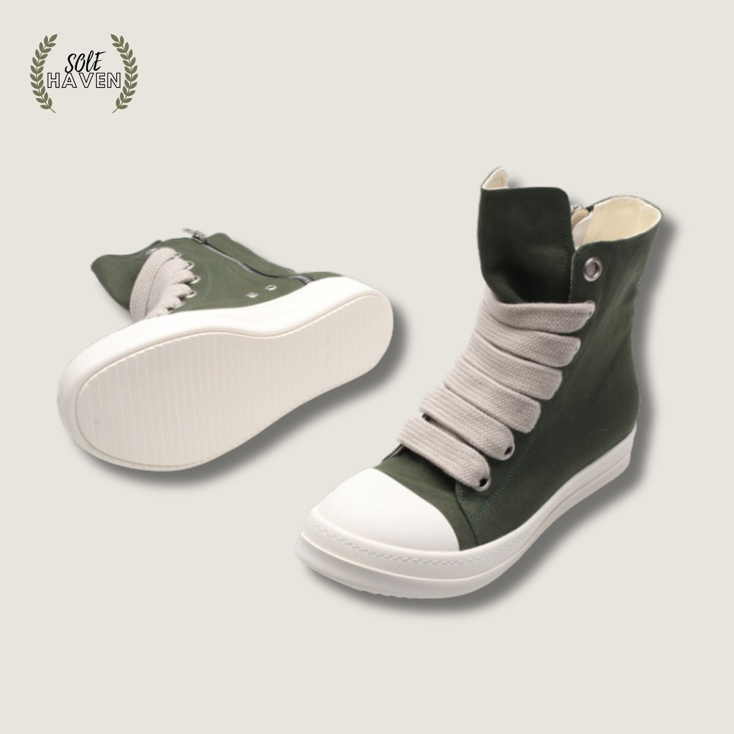 Rick Owens DRKSHDW Jumbo Lace High 'Green' - Sole HavenShoesRick Owens