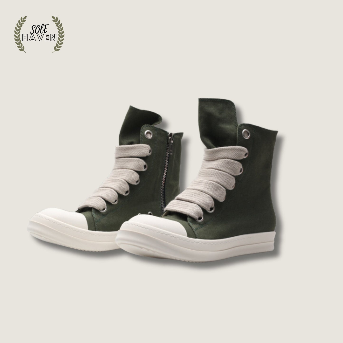 Rick Owens DRKSHDW Jumbo Lace High 'Green' - Sole HavenShoesRick Owens