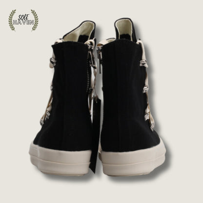 Rick Owens DRKSHDW Strobe Cotton Denim Hexa High 'Black Milk' - Sole HavenShoesRick Owens