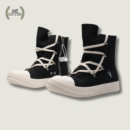 Rick Owens DRKSHDW Strobe Cotton Denim Hexa High 'Black' X36RT - Sole HavenShoesRick Owens