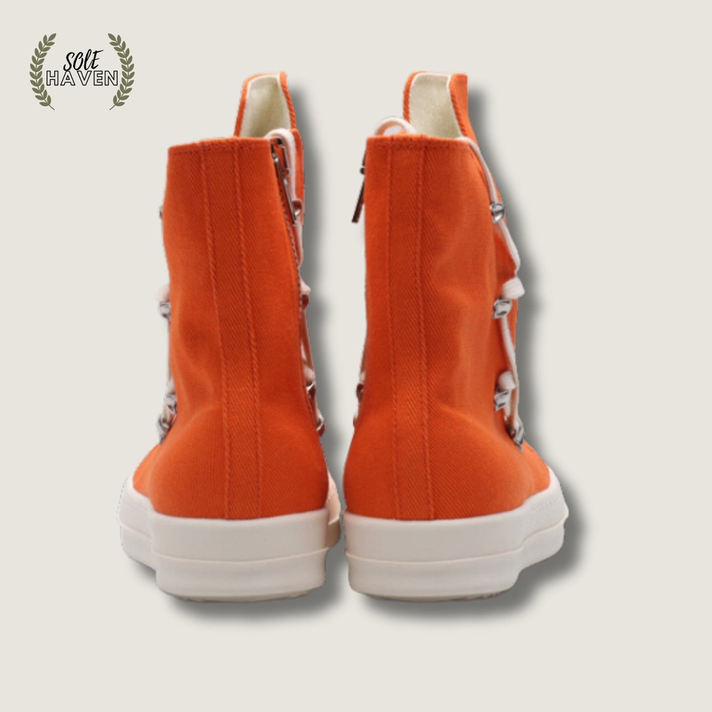 Rick Owens DRKSHDW Strobe Cotton Denim Hexa High 'Orange' - Sole HavenShoesRick Owens