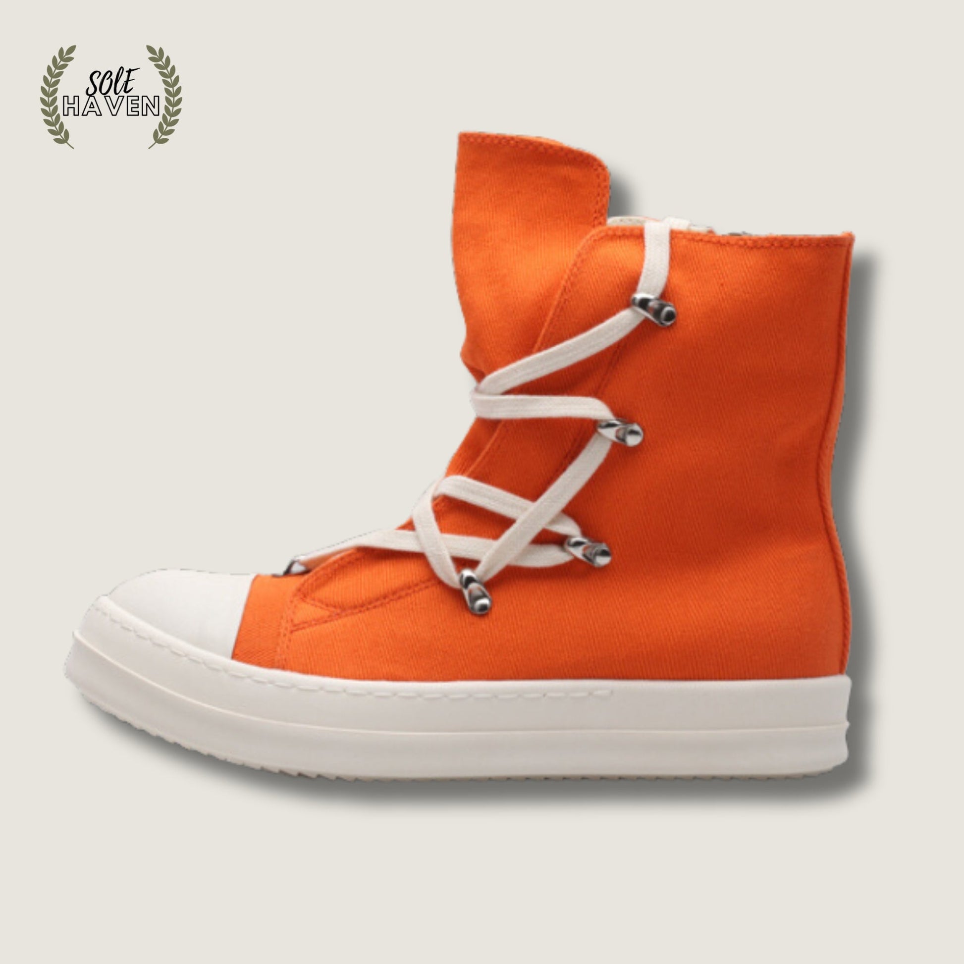 Rick Owens DRKSHDW Strobe Cotton Denim Hexa High 'Orange' - Sole HavenShoesRick Owens