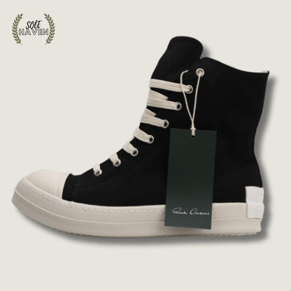 Rick Owens DRKSHDW Strobe Cotton Denim High 'Black Milk' - Sole HavenShoesRick Owens