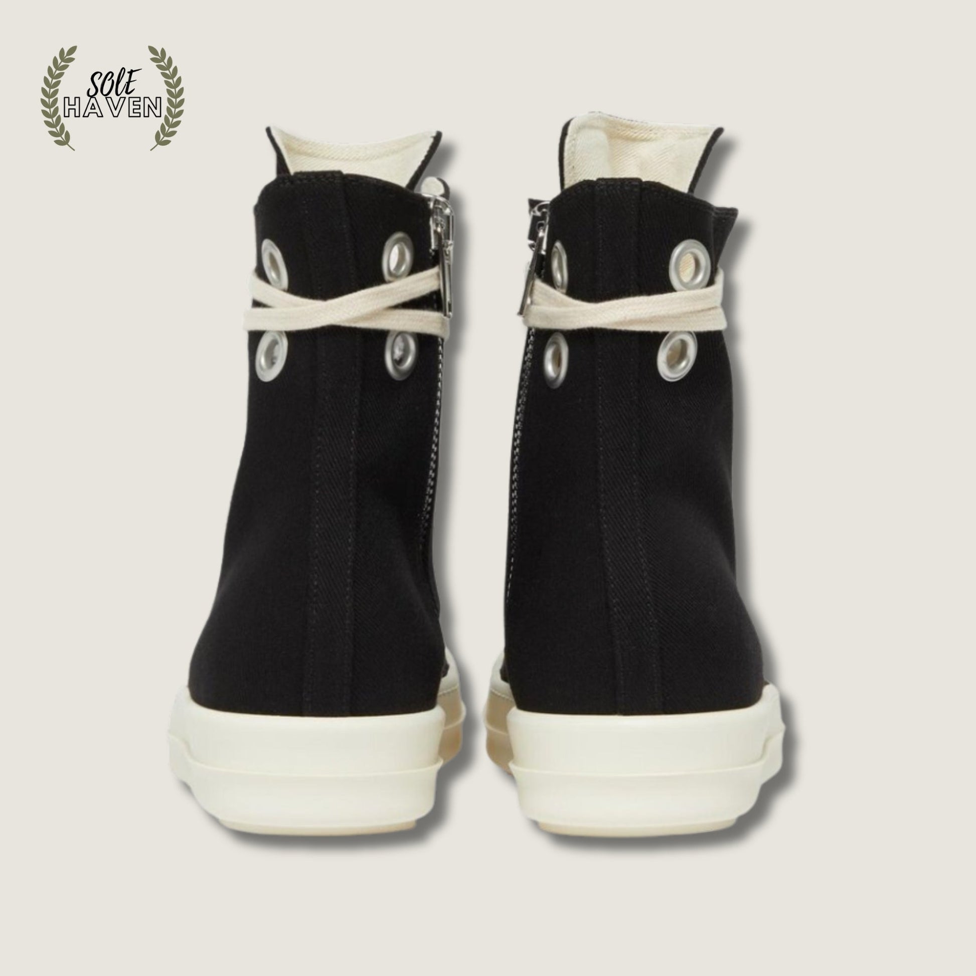 Rick Owens EDFU DRKSHDW Cotton Denim High 'Black Milk' - Sole HavenShoesRick Owens