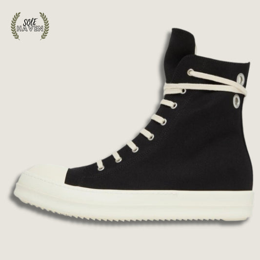 Rick Owens EDFU DRKSHDW Cotton Denim High 'Black Milk' - Sole HavenShoesRick Owens