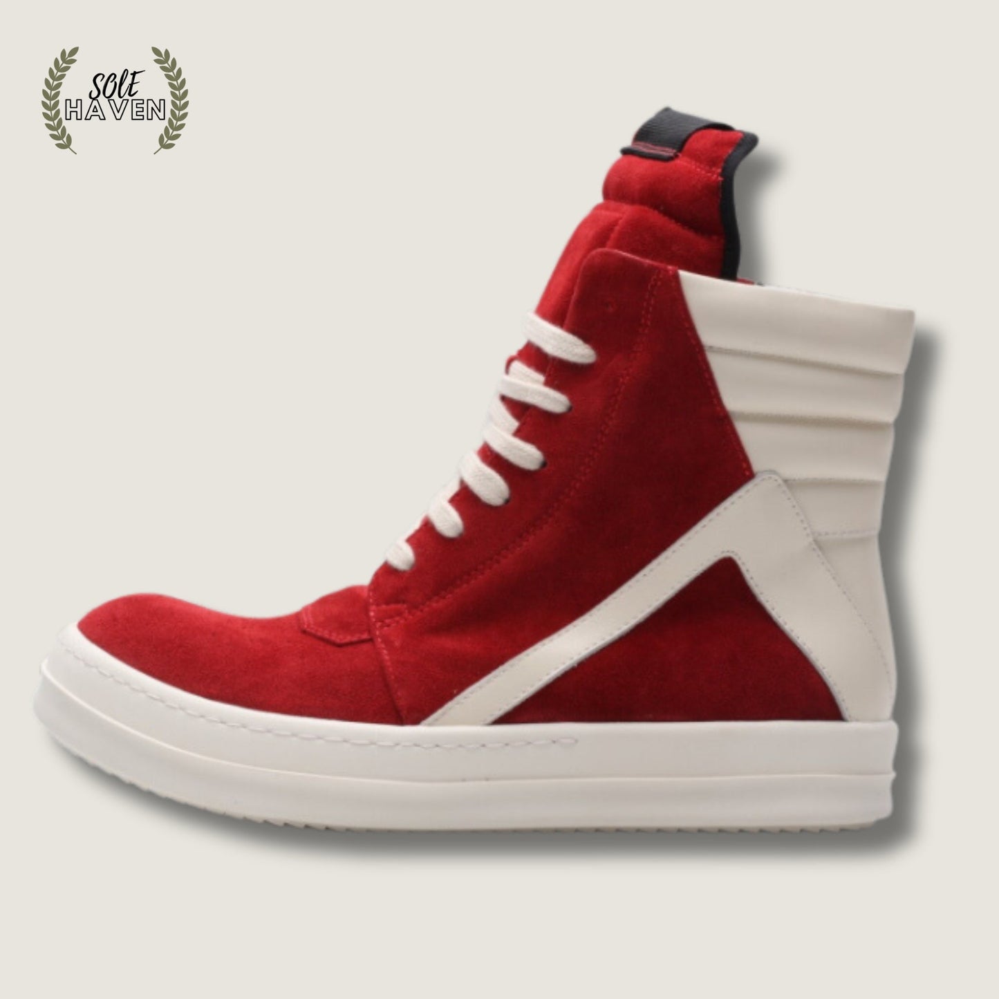 Rick Owens EDFU Geobasket Suede 'Red' - Sole HavenShoesRick Owens