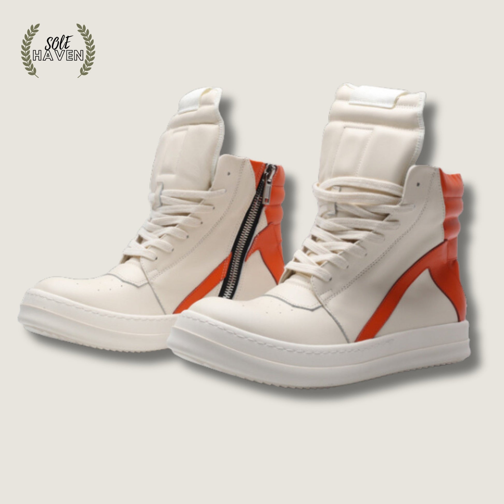 Rick Owens EDFU Geobasket 'White Orange' - Sole HavenShoesRick Owens