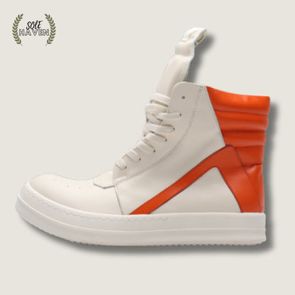 Rick Owens EDFU Geobasket 'White Orange' - Sole HavenShoesRick Owens