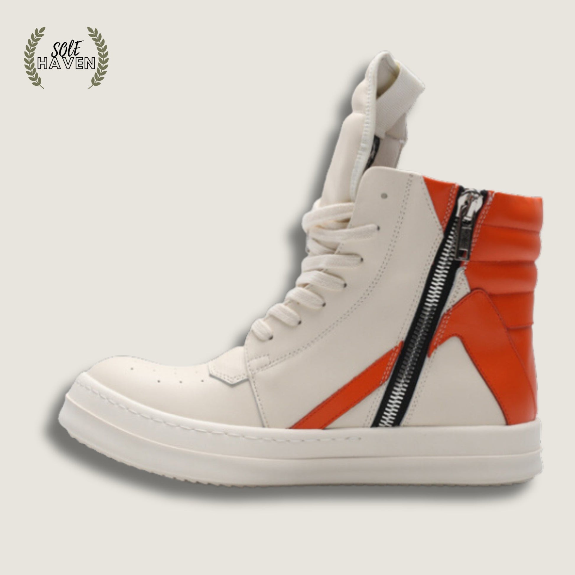 Rick Owens EDFU Geobasket 'White Orange' - Sole HavenShoesRick Owens