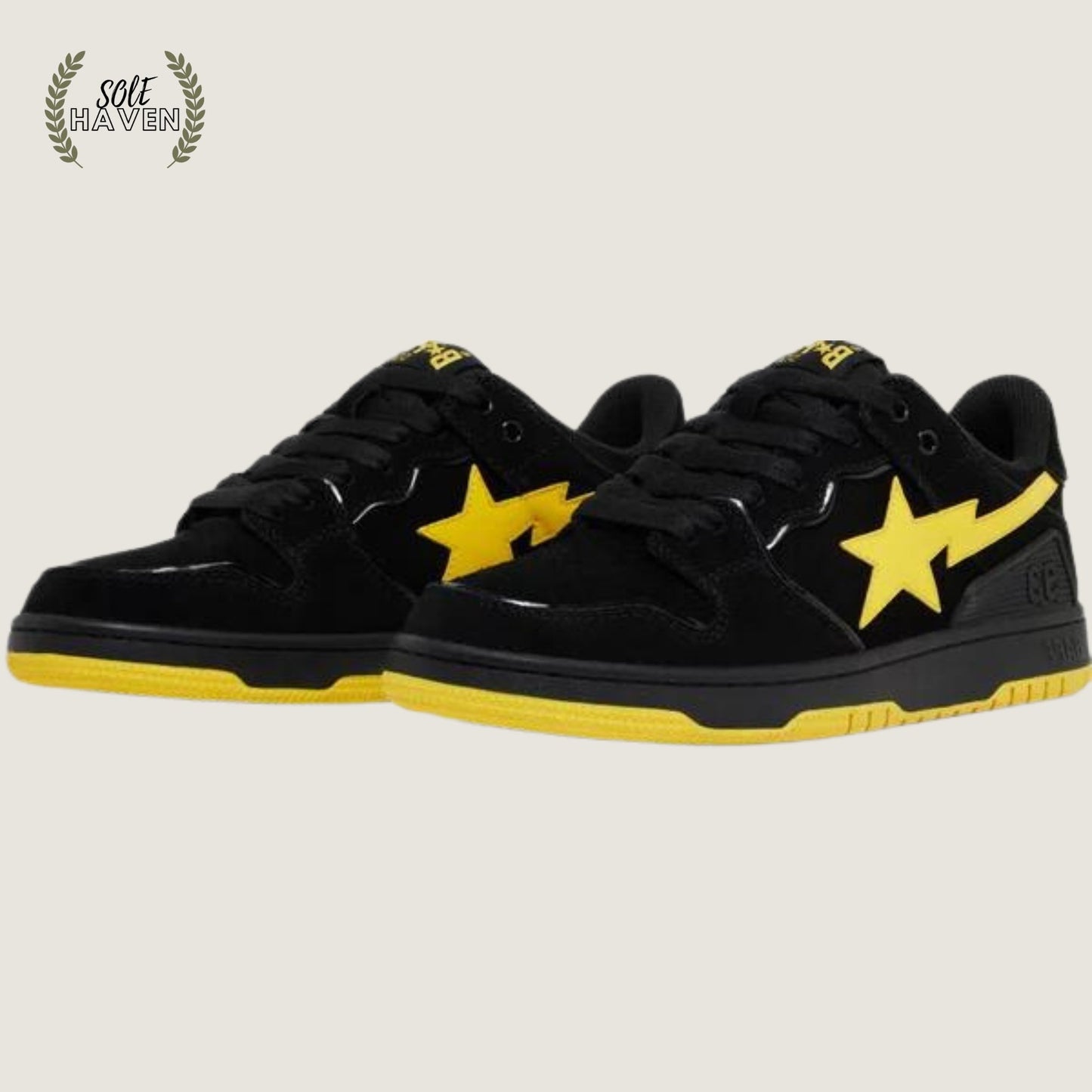 Sk8 Sta 'Black Electric Yellow' - Sole HavenShoesBape