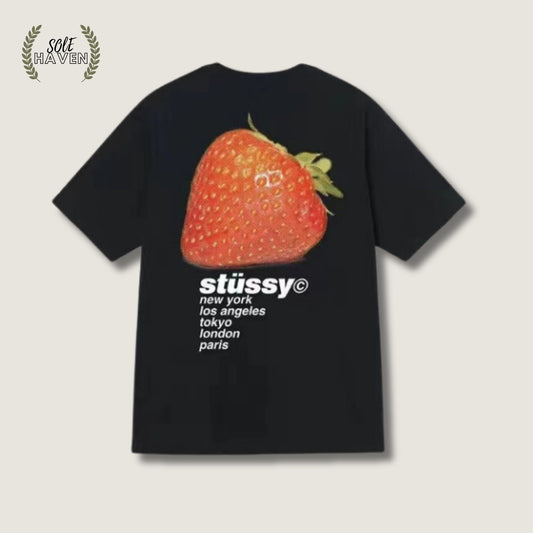 Stussy Strawberry Tee 'Black' - Sole HavenShirtStussy